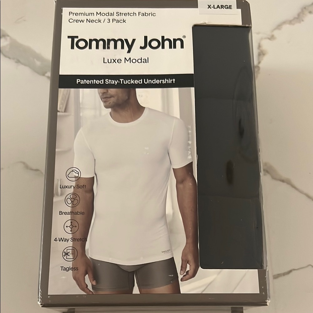 Tommy John Luxe Modal Crew Neck Undershirt Black (3 Pack)